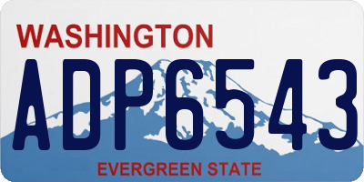 WA license plate ADP6543