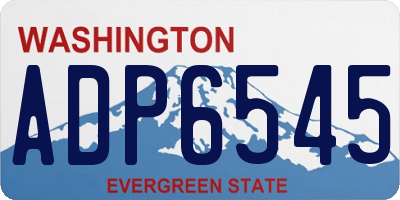 WA license plate ADP6545