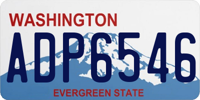 WA license plate ADP6546