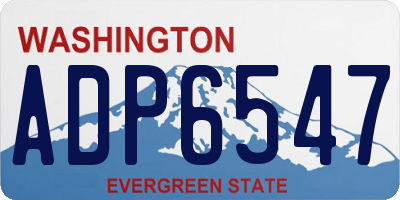 WA license plate ADP6547