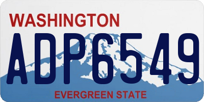 WA license plate ADP6549