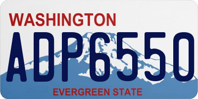WA license plate ADP6550