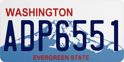 WA license plate ADP6551