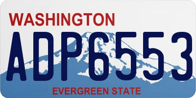 WA license plate ADP6553