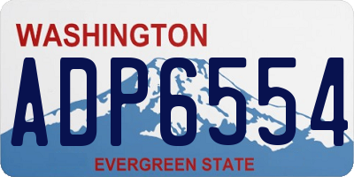 WA license plate ADP6554