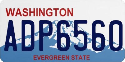 WA license plate ADP6560