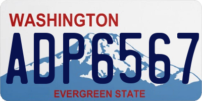 WA license plate ADP6567