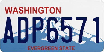 WA license plate ADP6571