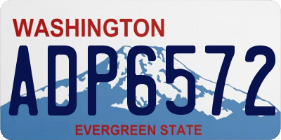 WA license plate ADP6572