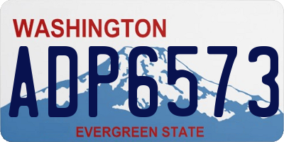 WA license plate ADP6573
