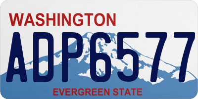 WA license plate ADP6577
