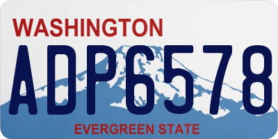 WA license plate ADP6578