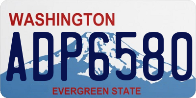 WA license plate ADP6580