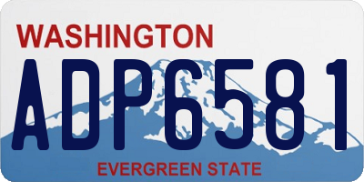 WA license plate ADP6581
