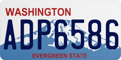 WA license plate ADP6586