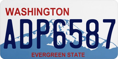 WA license plate ADP6587