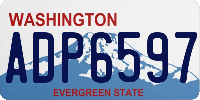 WA license plate ADP6597