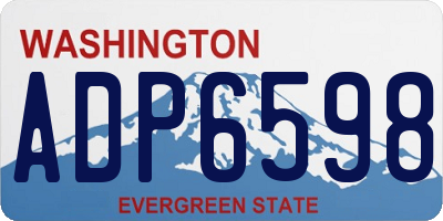 WA license plate ADP6598