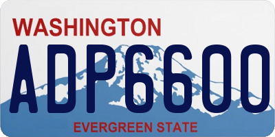 WA license plate ADP6600