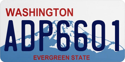 WA license plate ADP6601