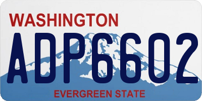WA license plate ADP6602