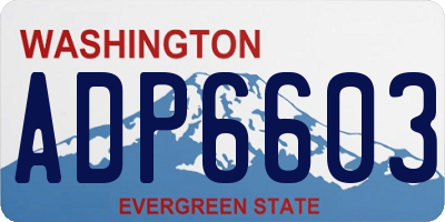 WA license plate ADP6603