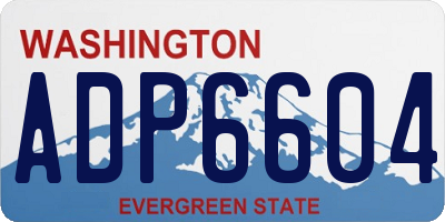 WA license plate ADP6604