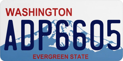 WA license plate ADP6605