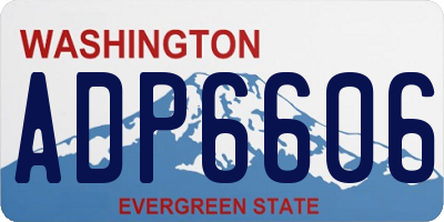 WA license plate ADP6606