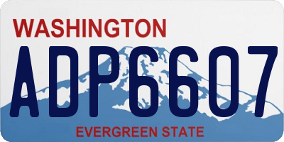 WA license plate ADP6607