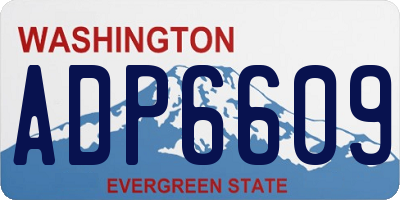 WA license plate ADP6609