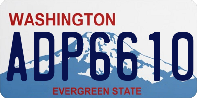 WA license plate ADP6610