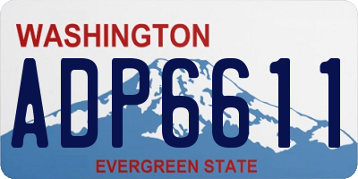 WA license plate ADP6611