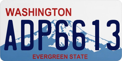 WA license plate ADP6613