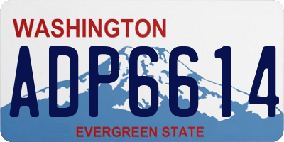 WA license plate ADP6614