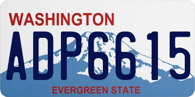 WA license plate ADP6615