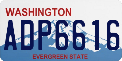 WA license plate ADP6616