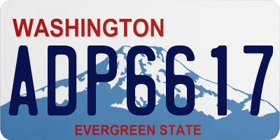 WA license plate ADP6617