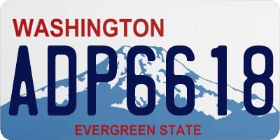 WA license plate ADP6618