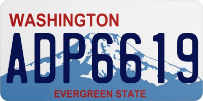 WA license plate ADP6619