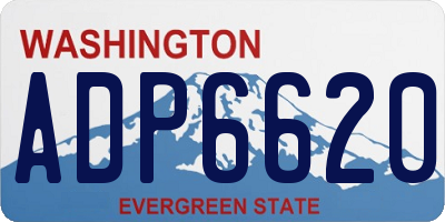 WA license plate ADP6620