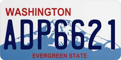 WA license plate ADP6621