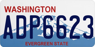 WA license plate ADP6623