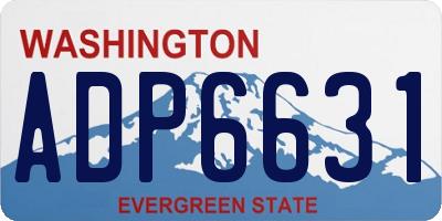 WA license plate ADP6631