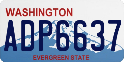 WA license plate ADP6637