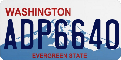 WA license plate ADP6640