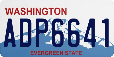 WA license plate ADP6641