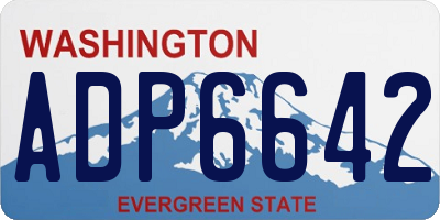 WA license plate ADP6642