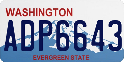 WA license plate ADP6643