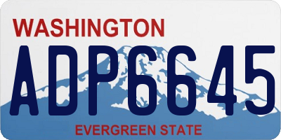 WA license plate ADP6645